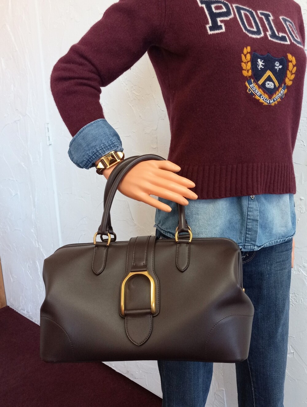 Ralph Lauren Welington Collection, Calfskin Doctor Bag, Dark Brown, 2022, UNISEX